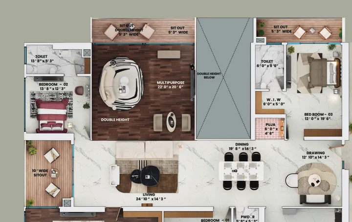 Rise With 9 4.5 BHK floor plan, 4999 sq ft